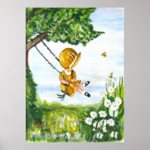 Balanceo del chica de Sunbonnet Poster