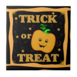 Baldosa cerámica de la Jack-O-Linterna de Hallowee Tejas Cerámicas