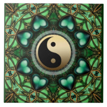 Baldosa cerámica de Yin Yang del oro de los corazo Azulejo Ceramica