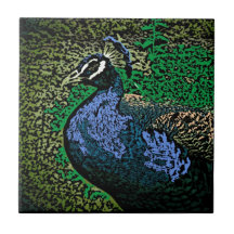 Baldosa cerámica decorativa del pavo real artístic tejas  ceramicas