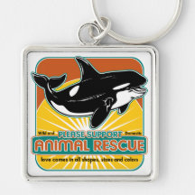 Ballena animal del rescate llavero personalizado