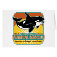 Ballena animal del rescate tarjetón