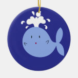 Ballena azul del dibujo animado lindo adornos
