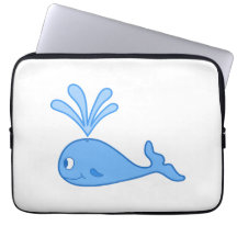 Ballena, azul funda portátil