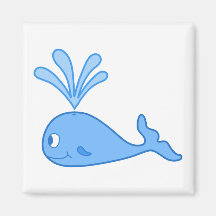 Ballena, azul iman de nevera