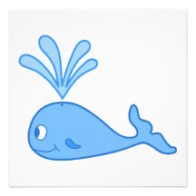 Ballena, azul invitaciones personalizada
