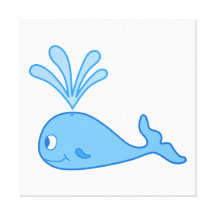 Ballena, azul lienzo envuelto para galerias