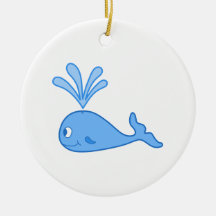 Ballena, azul ornamento para arbol de navidad