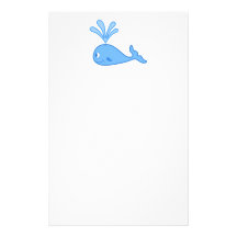 Ballena, azul papelería personalizada