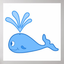 Ballena, azul posters