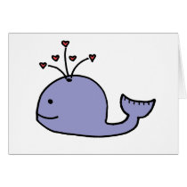 Ballena caprichosa del dibujo animado tarjetas