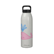 Ballena rosada botella de beber