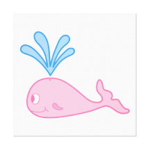 Ballena rosada impresion de lienzo