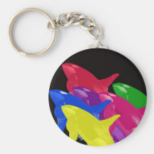 Ballenas múltiples de la orca multicoloras - rojos llavero