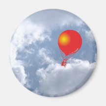Ballon Wolken balloon clouds Kühlschrankmagnet