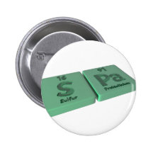 Balneario como el azufre de S y Protactinium del P Pin