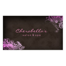 Balneario elegante elegante Brown rosado floral de Tarjeta Personal