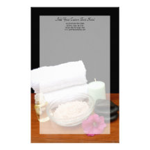 Balneario/negro/color de la escena del salón del m papelería personalizada