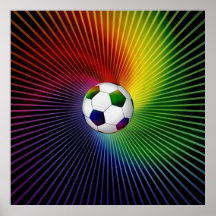 Balón de fútbol colorido (fútbol) posters
