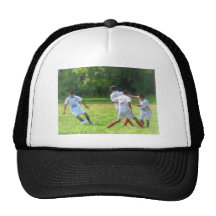 Balón de fútbol en juego gorra