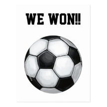 ¡Balón de fútbol, ganamos! Postal