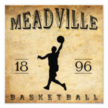 Baloncesto 1896 de Meadville Pennsylvania Impresiones Fotográficas