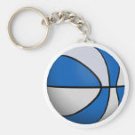 Baloncesto azul y blanco: llavero personalizado