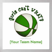 Baloncesto - blanco/verde poster
