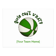 Baloncesto - blanco/verde tarjeta postal