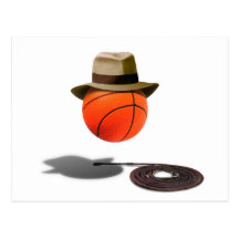Baloncesto con Fedora y el azote Tarjeta Postal
