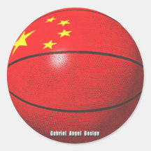 Baloncesto de China Pegatina Redonda