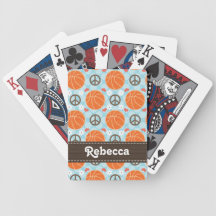 Baloncesto del amor de la paz baraja cartas de poker
