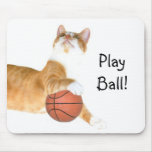 Baloncesto del gato alfombrillas de ratón