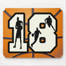 Baloncesto del número 18 alfombrillas de raton