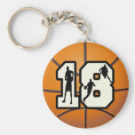 Baloncesto del número 18 llaveros