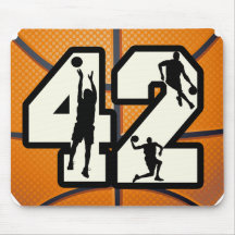 Baloncesto del número 42 alfombrillas de raton