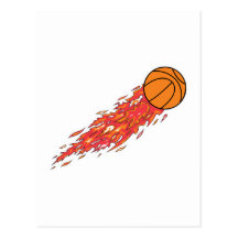 baloncesto en el fuego tarjeta postal