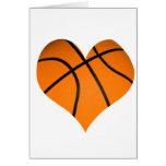 Baloncesto en forma de corazón felicitaciones