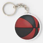 Baloncesto rojo y negro: llavero personalizado