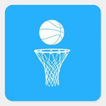 Baloncesto y azul del pegatina del aro