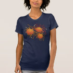 Baloncesto y camisa de los fuegos artificiales camisetas