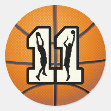 Baloncesto y jugadores del número 11 pegatinas  