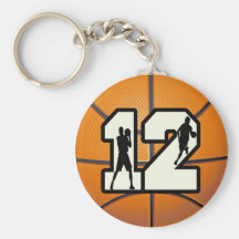 Baloncesto y jugadores del número 12 llaveros