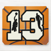 Baloncesto y jugadores del número 13 alfombrillas de ratón