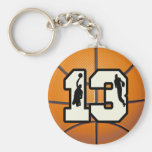 Baloncesto y jugadores del número 13 llavero personalizado