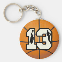 Baloncesto y jugadores del número 13 llavero personalizado