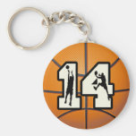 Baloncesto y jugadores del número 14 llaveros personalizados