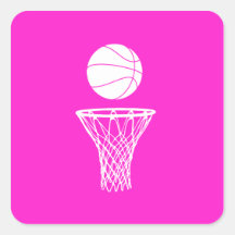 Baloncesto y rosa del pegatina del aro