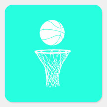 Baloncesto y turquesa del pegatina del aro