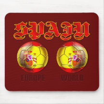 Balones de fútbol españoles de la bandera del mund alfombrilla de ratón